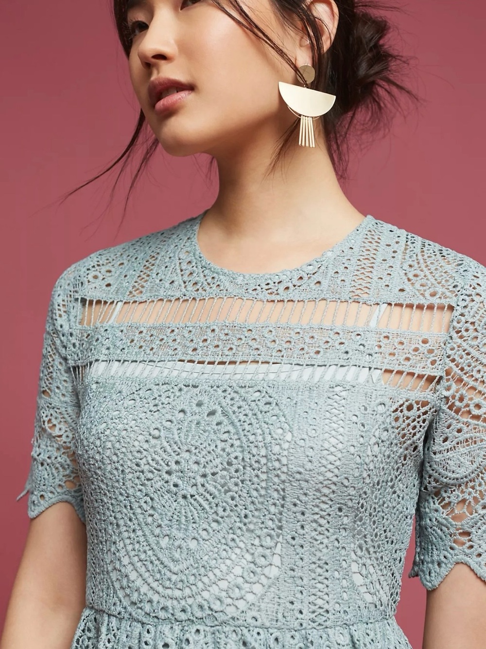 Mint Lace Midi Dress - Picture 2 of 6